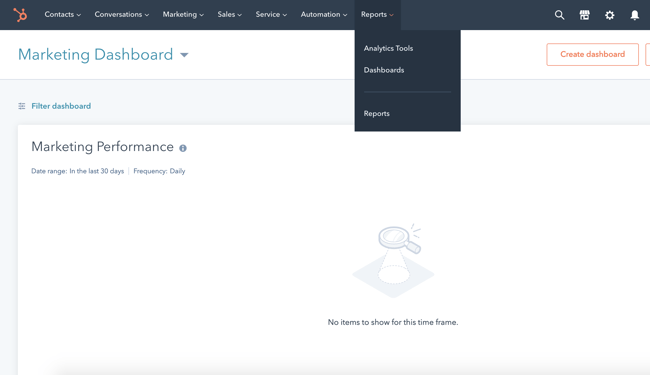 HubSpot Analytics tool can build charts for your reports.