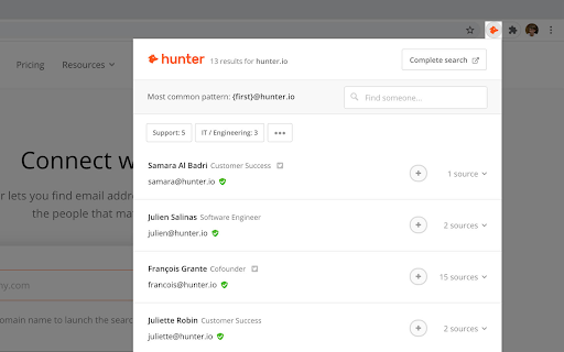hunter-job-search-template
