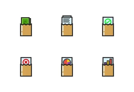 kem bardly filled envelope icon set