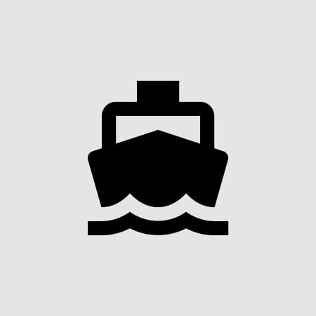 material design filled black boat icon