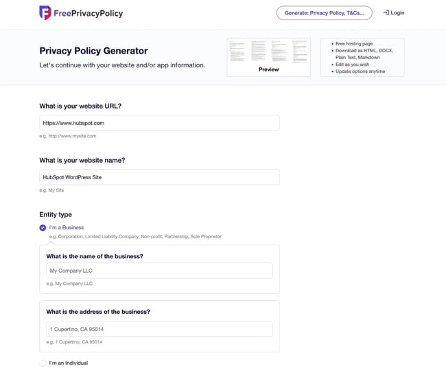 How to write a privacy policy with a generator