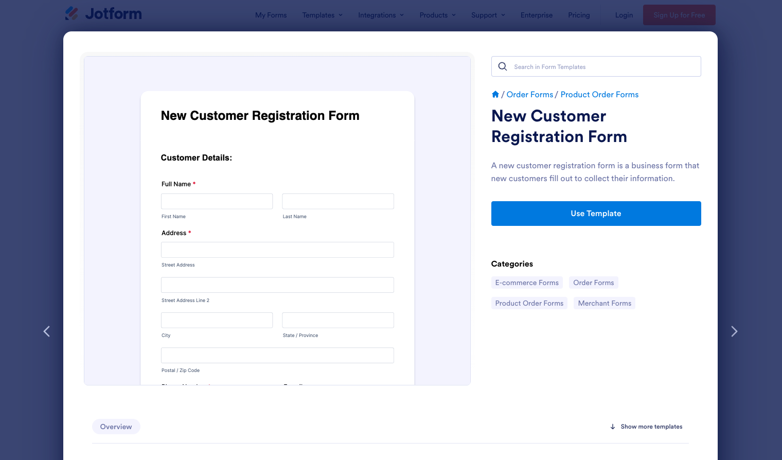 Jotform Customer Info