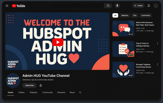 HubSpot Admin HUG YouTube