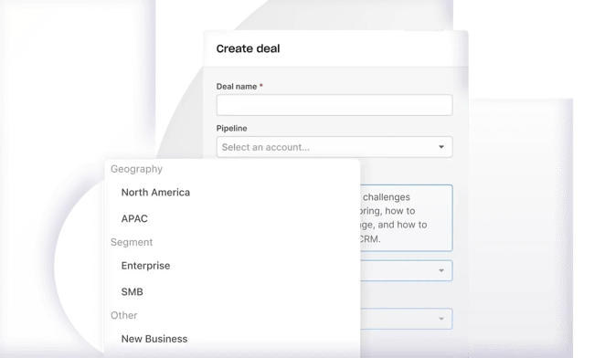 image from apollo.io showing how users can create a deal in the dashboard