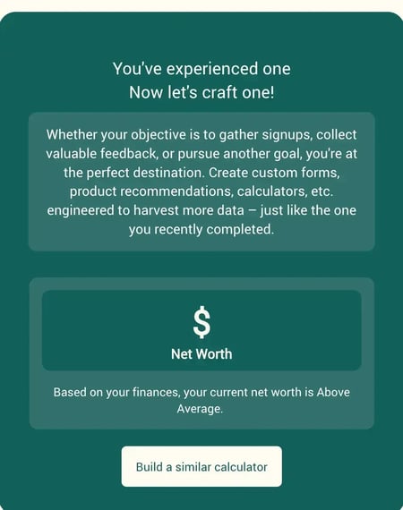 image from outgrow showing an interactive lead magnet form