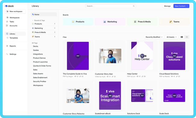image showing a workspace in dock