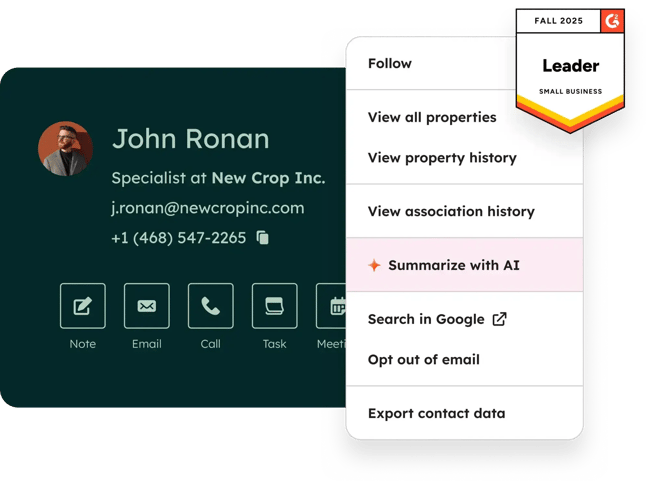 image showing the interface of hubspot crm