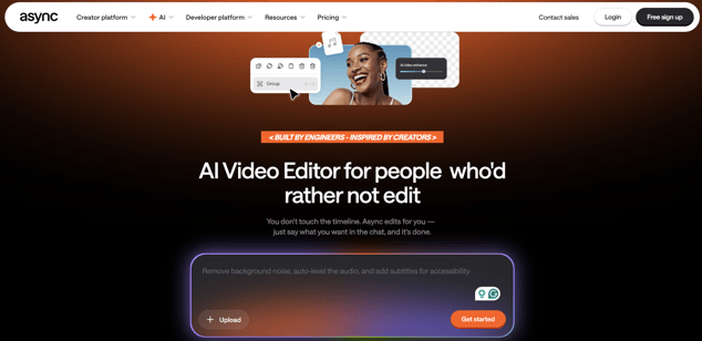 Async AI video editor
