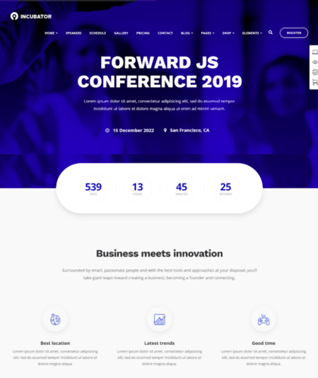 Incubator WordPress conference theme