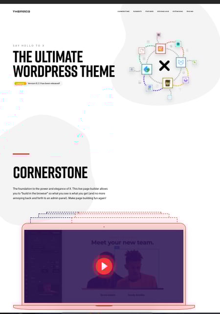 X is a multipurpose WordPress theme that allows you to create any kind of website including one with a full-screen image.