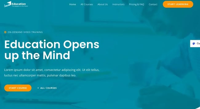 online course wordpress themes: astra 