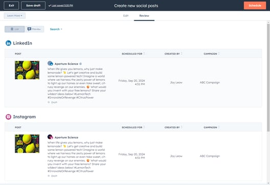 Programar redes sociales con HubSpot