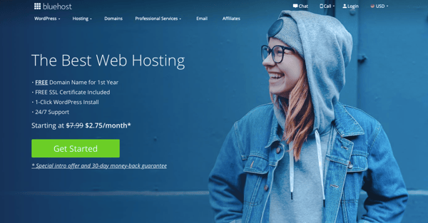 blue host affiliate program page