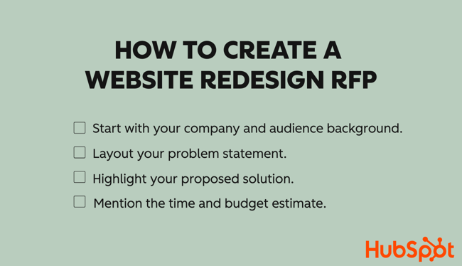 how to create a website redesign rfp
