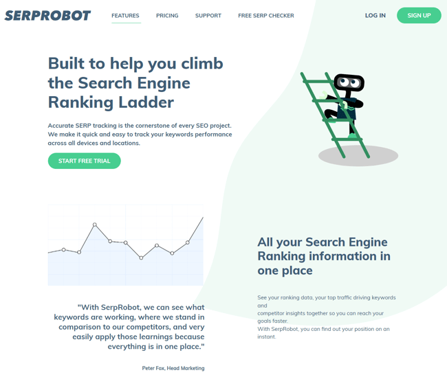 SerpRobot’s homepage