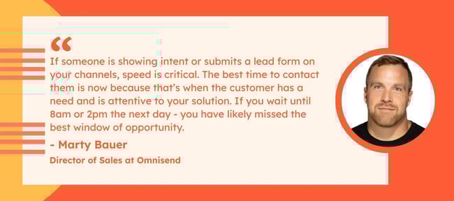 best time to make a sales call, quote from marty bauer at omnisend