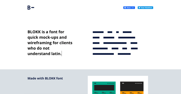 blokk font home page