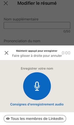 Ajouter un enregistrement vocal à un profil LinkedIn