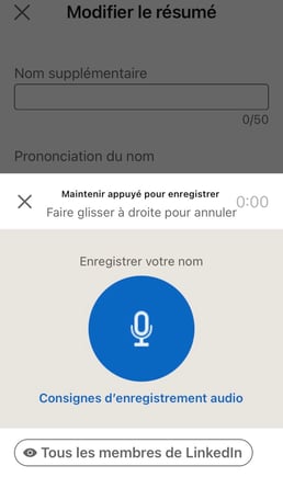 Ajouter un enregistrement vocal à un profil LinkedIn
