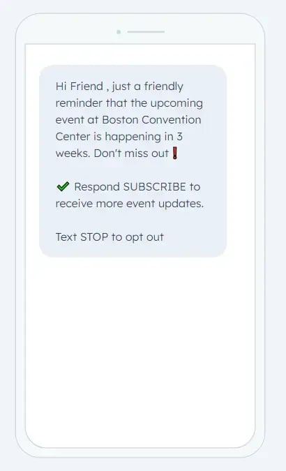 hubspot example sms event update