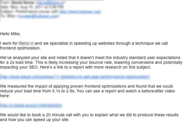 email marketing mistakes, forgetting to nurture example