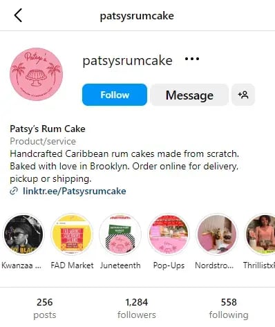 ʲٲ⡯ Instagram account uses Linktree