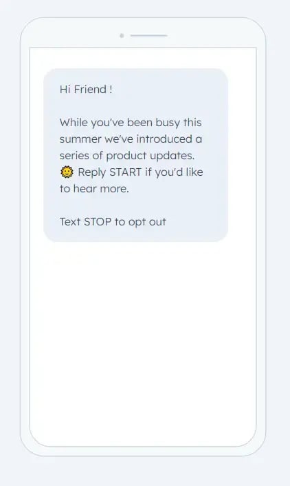 sms marketing: hubspot sms campaign example