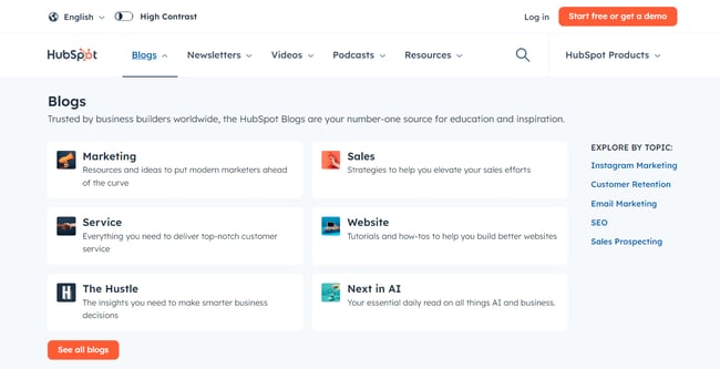 ̽ѡ Blog navigation example