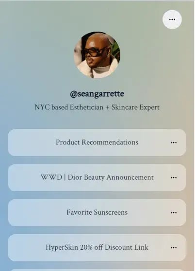 Sean Garettes Linktree with product recommendations and more.