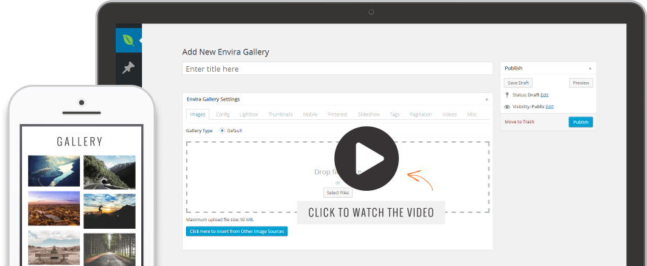 Envira Gallery dashboard in WordPress