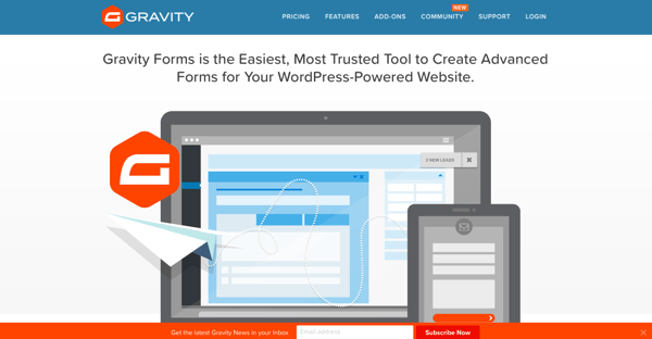 gravity forms homepage