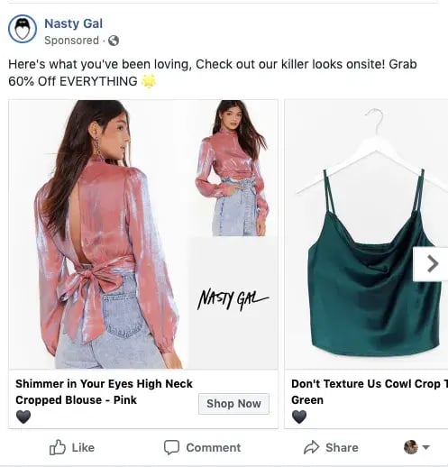 retargeting campaign, nastygal
