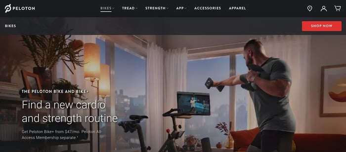 Peleton PHP website example