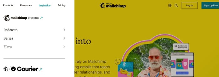 Mailchimp php website example