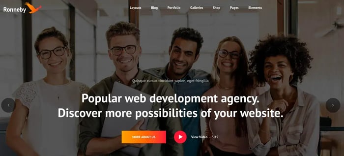 about us website page templates, Ronneby WordPress theme for agencies