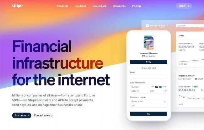 website color themes, stripe