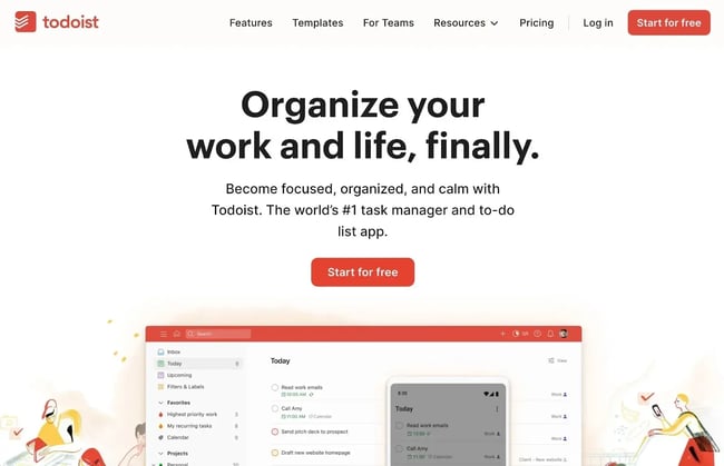 website color themes, todoist