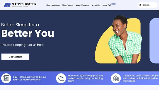 website color themes, sleep foundation