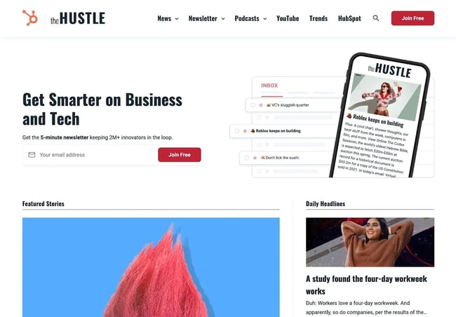 website color themes, the hustle