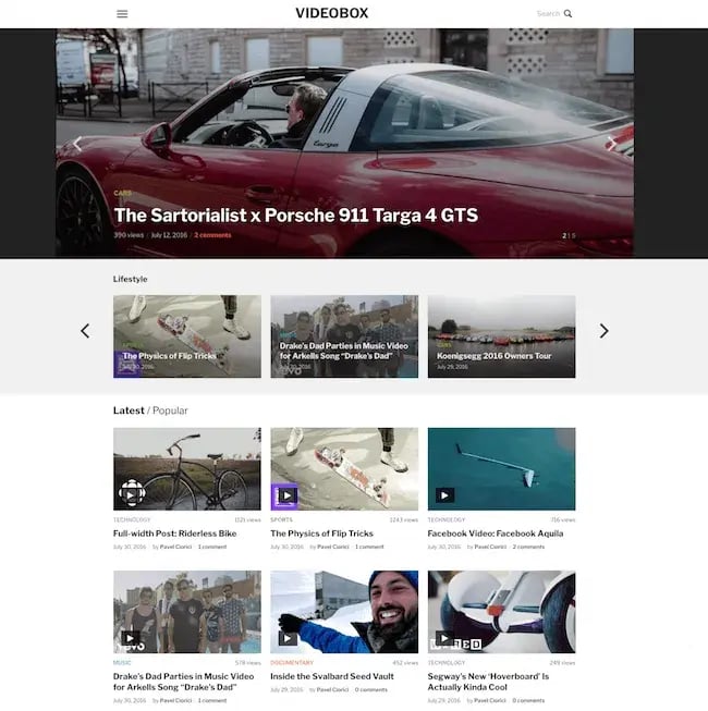 VideoBox WordPress Theme