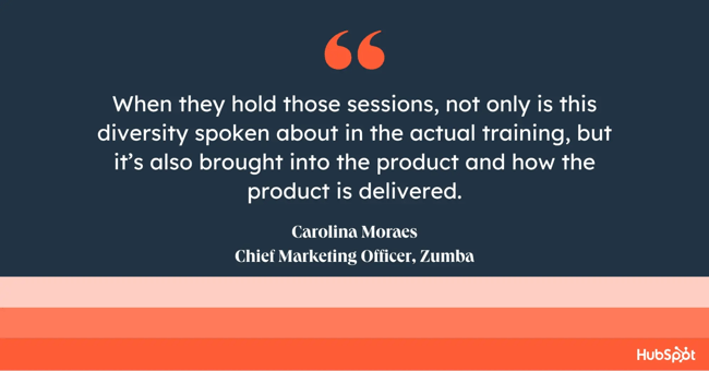 inclusive marketing quote, when they hold those sessions, not only is this diversity spoken about in the actual training, but it’s also brought into the product and how the product is delivered