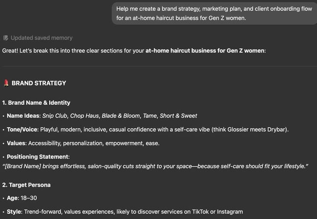 brand strategy for a makeup company using AI