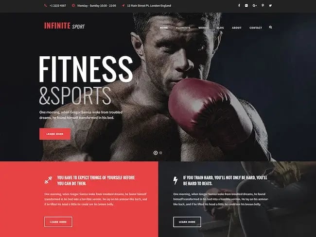 Infinite is a powerful multipurpose WordPress design that is perfect for any fitness related website.