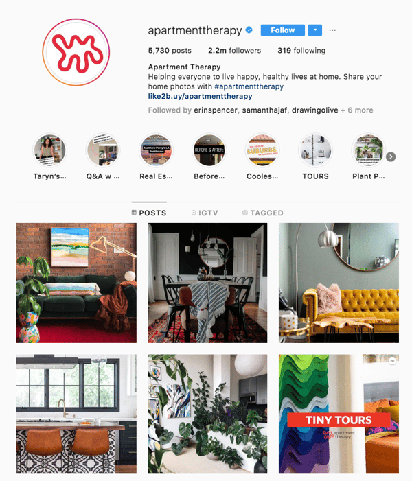 instagram marketing apartment therapy