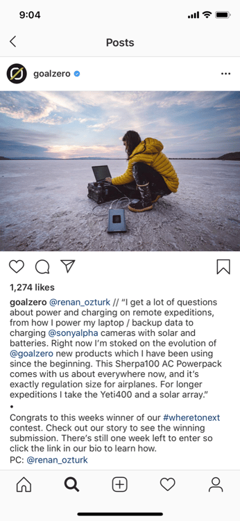 instagram marketing influencer goalzero