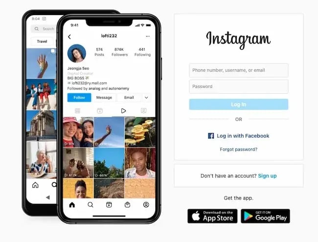 Law of Proximity example: Instagram
