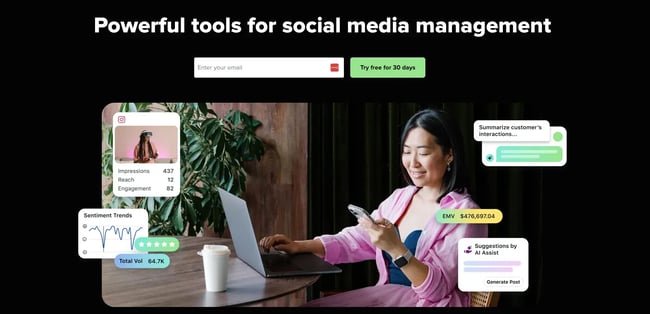  instagram ai tools �� Sprout Social AI analytics dashboard showing Instagram post performance and engagement insights