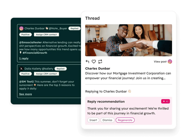 instagram ai tools �� HubSpot Social Inbox showing centralized comments and mentions