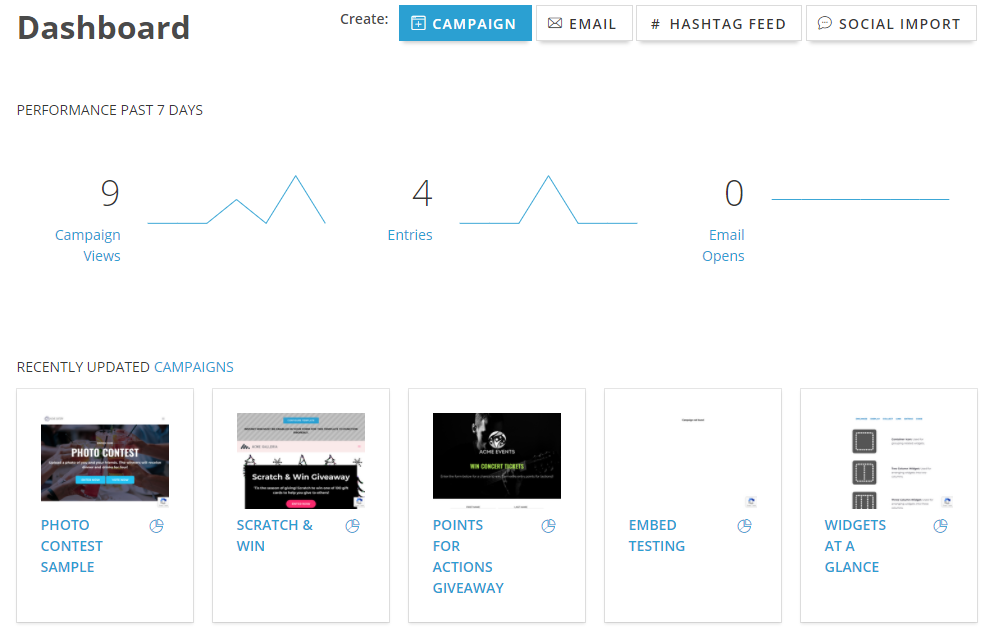 ShortStack Dashboard