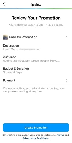 how to use instagram paid promotion: review promotion